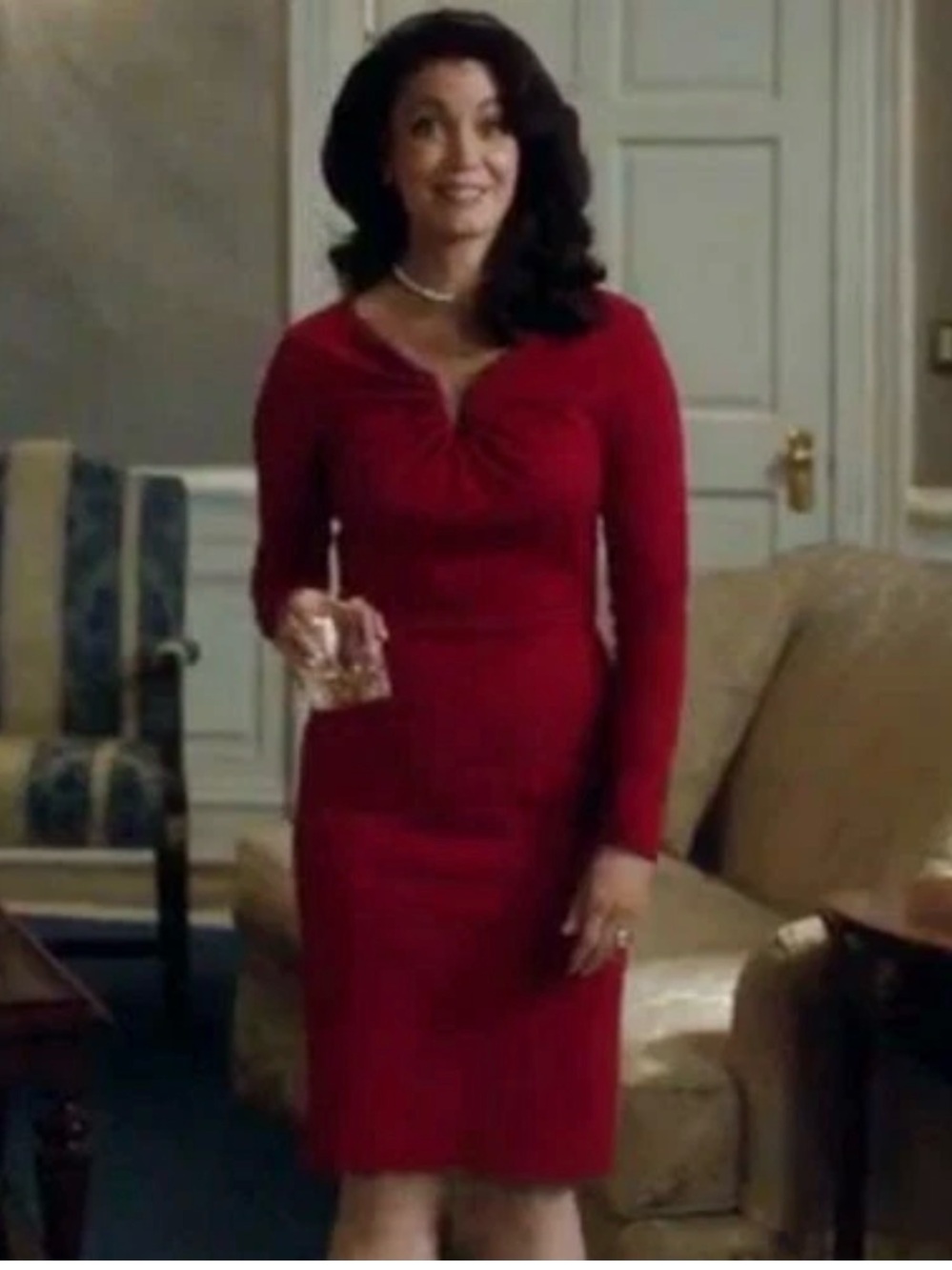 Escada Vibrant Red Long-Sleeve Dress